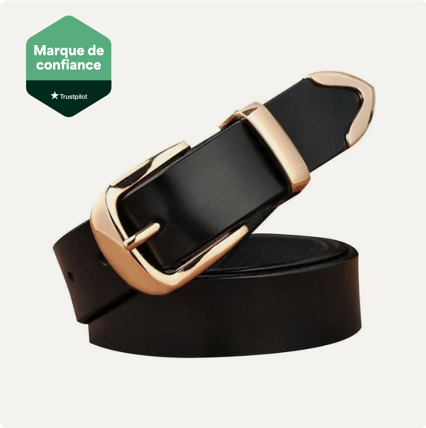 Ceinture Femme cuir Boucle Dorée à ardillon