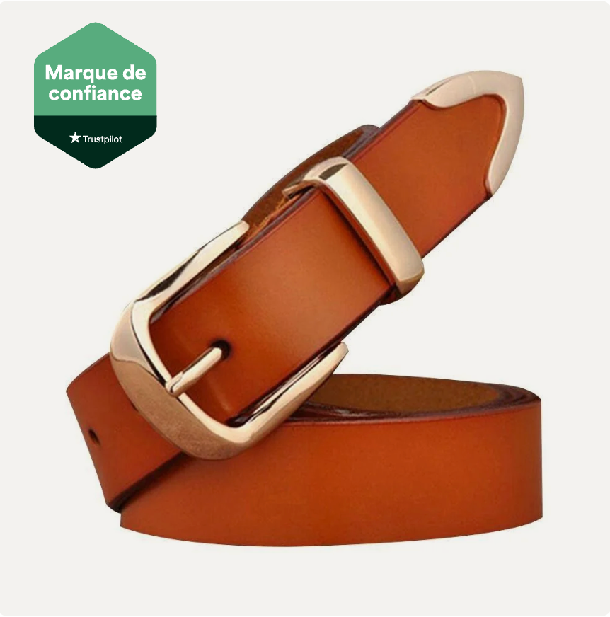 Ceinture Femme cuir Boucle Dorée à ardillon