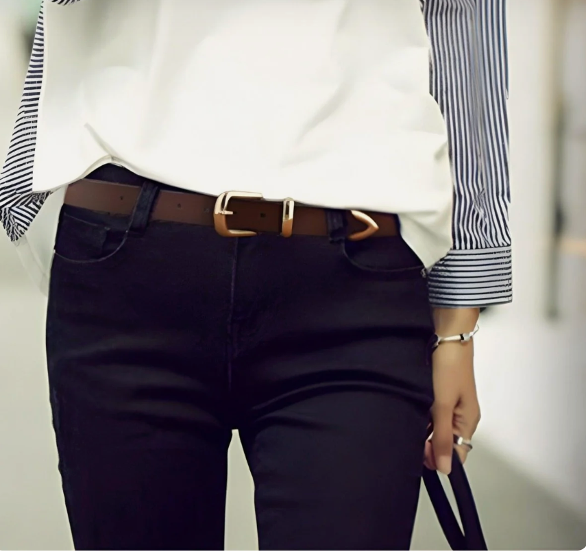 Ceinture Femme cuir Boucle Dorée à ardillon