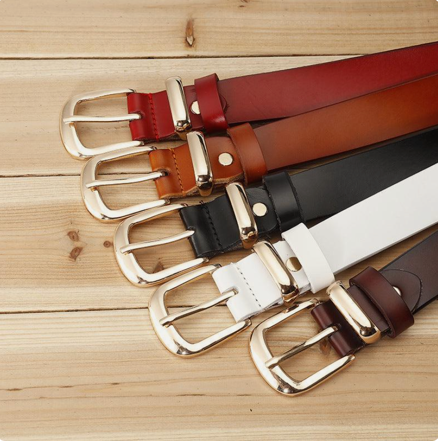 Ceinture Femme cuir Boucle Dorée à ardillon