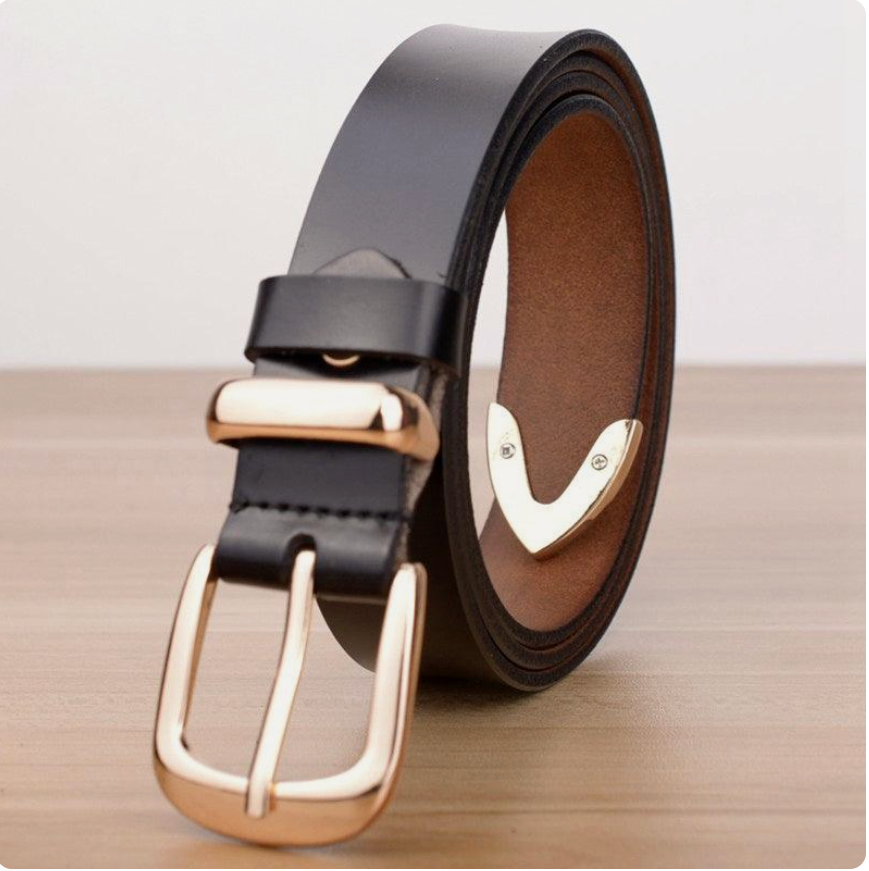 Ceinture Femme cuir Boucle Dorée à ardillon