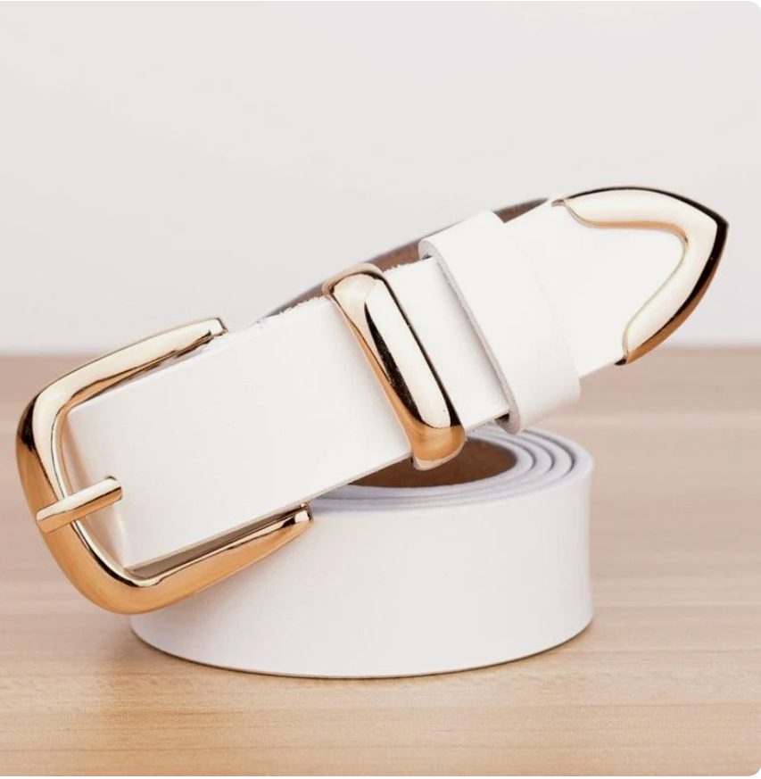 Ceinture Femme cuir Boucle Dorée à ardillon