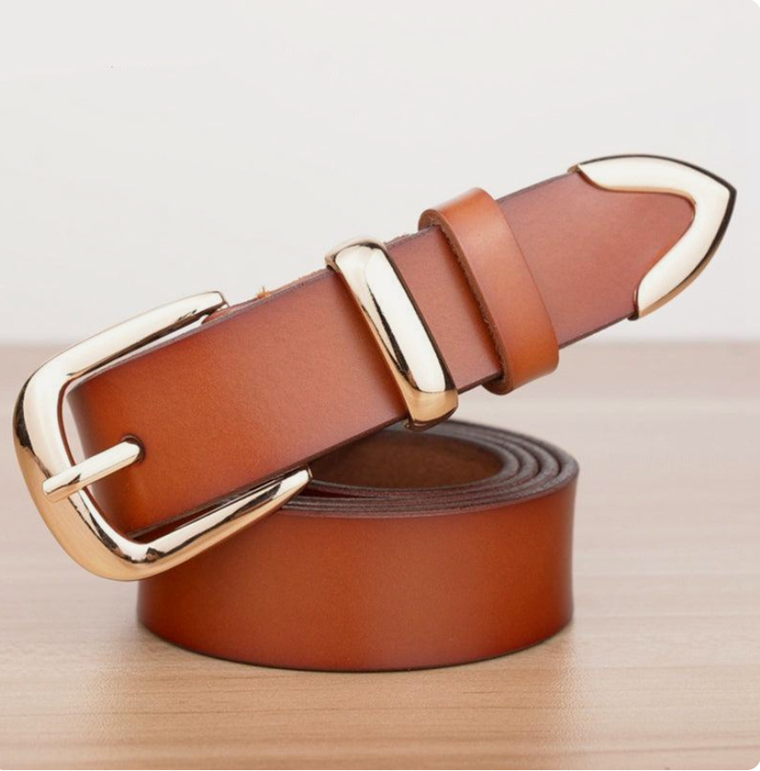 Ceinture Femme cuir Boucle Dorée à ardillon