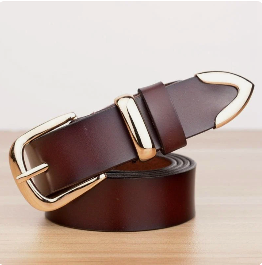 Ceinture Femme cuir Boucle Dorée à ardillon