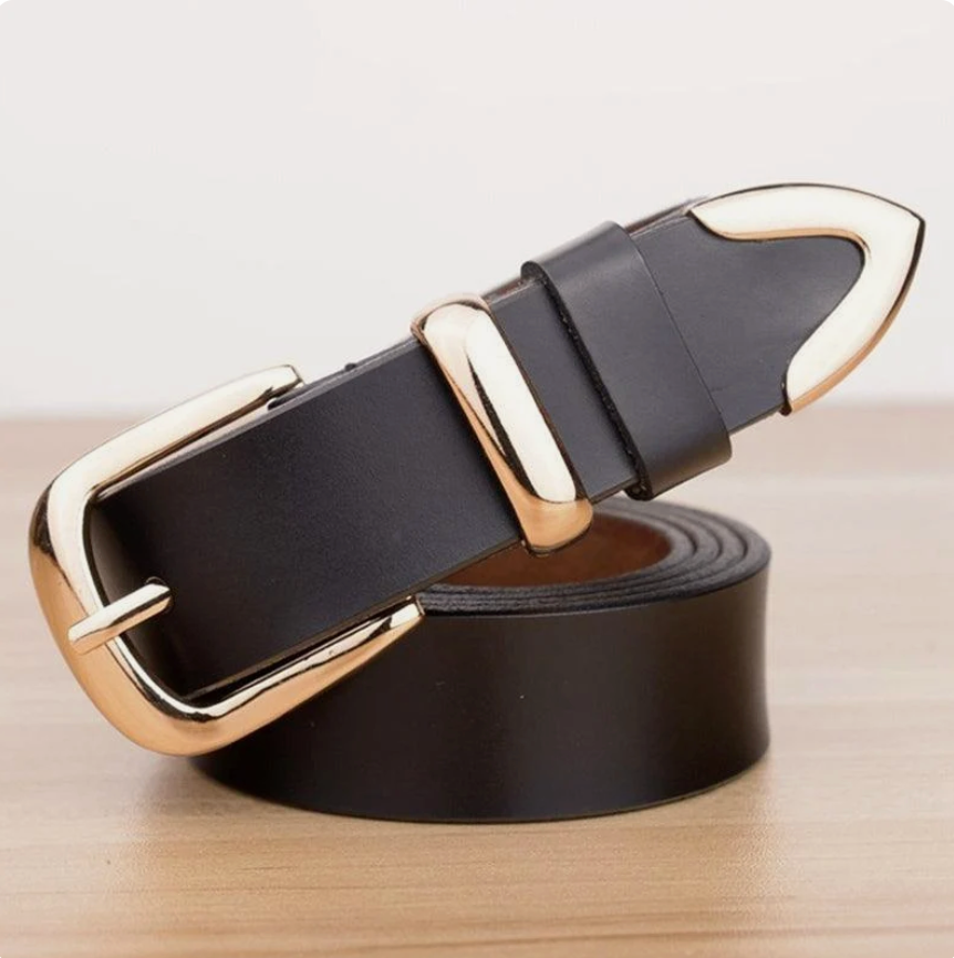Ceinture Femme cuir Boucle Dorée à ardillon