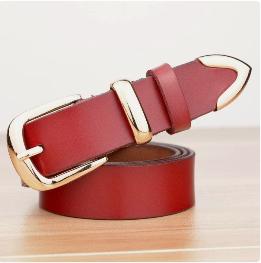 Ceinture Femme cuir Boucle Dorée à ardillon