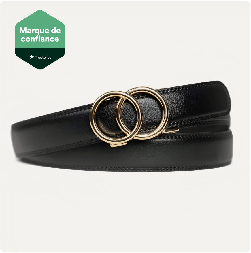 Ceinture Cuir Refendu À Double Anneau