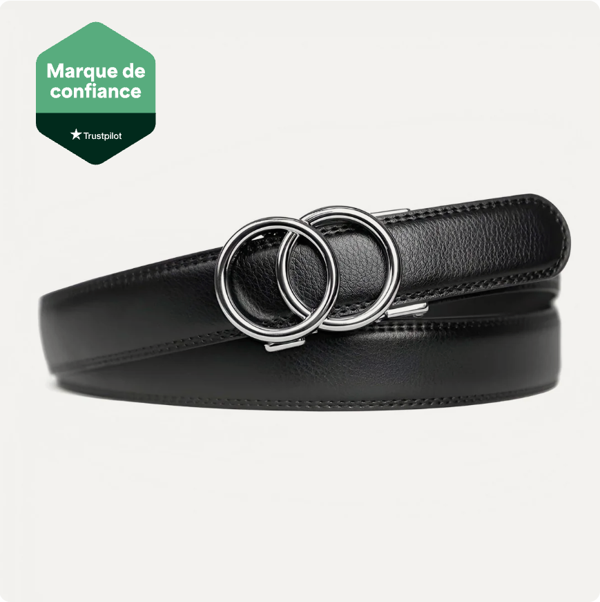 Ceinture Cuir Refendu À Double Anneau