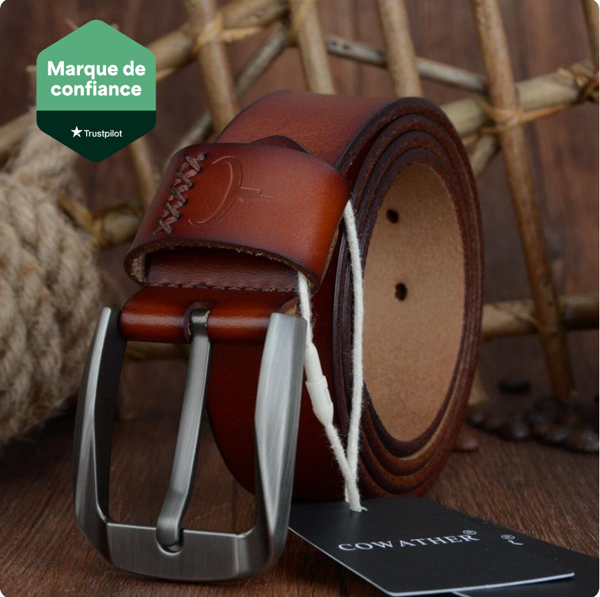 Ceinture Métal En Cuir De Vachette À Boucle À Ardillon