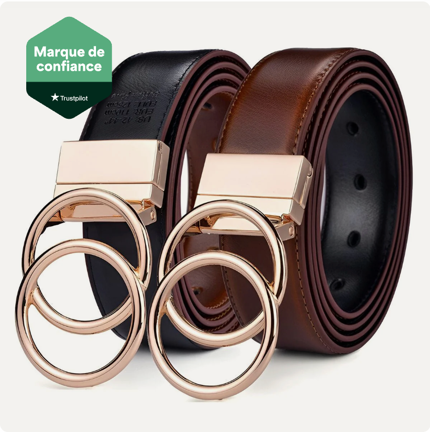 Ceinture Pour Femme Réversible Double Anneau En O