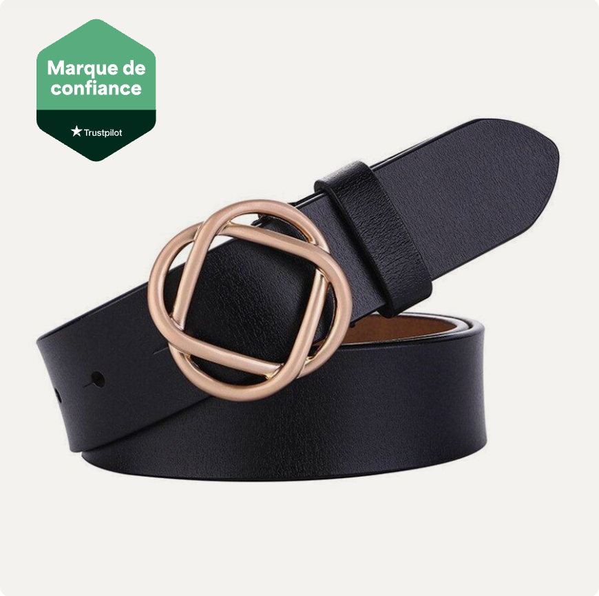 Ceinture Cuir Femme Boucle Dorée Elégante