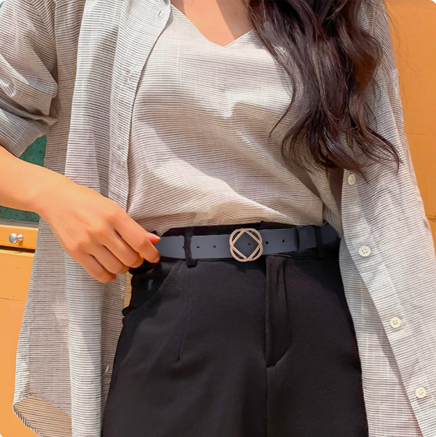 Ceinture Cuir Femme Boucle Dorée Elégante