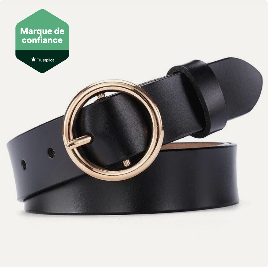 Ceinture Toutes Saisons En Cuir De Vachette À Boucle Ronde