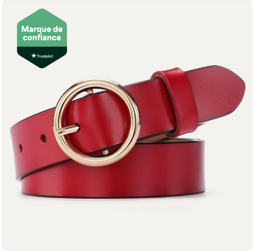 Ceinture Toutes Saisons En Cuir De Vachette À Boucle Ronde