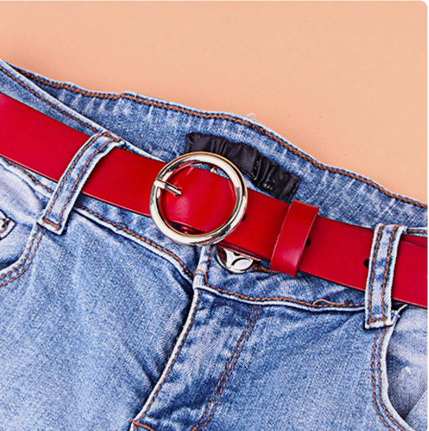 Ceinture Toutes Saisons En Cuir De Vachette À Boucle Ronde