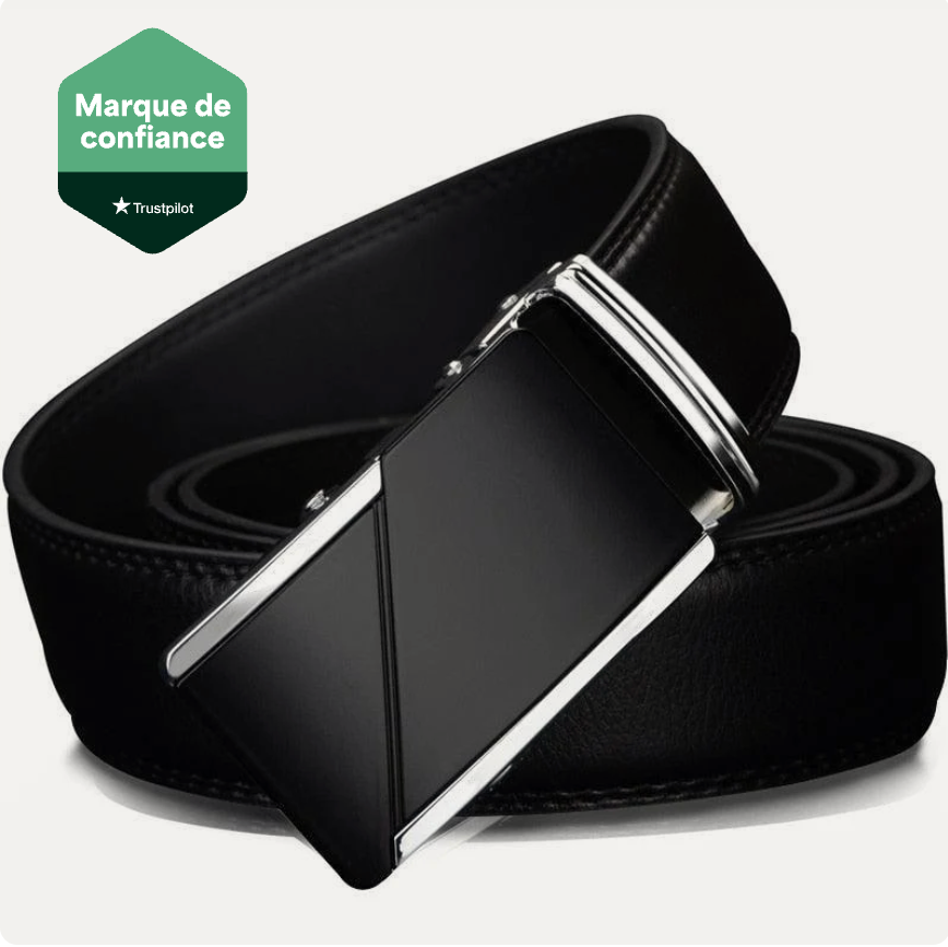 Ceinture En Cuir Noir  à Cliquet Automatique