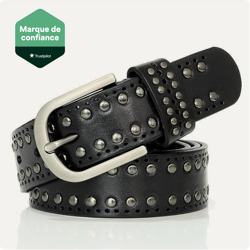 Ceinture Cloutée En Cuir De Vachette À Rivets
