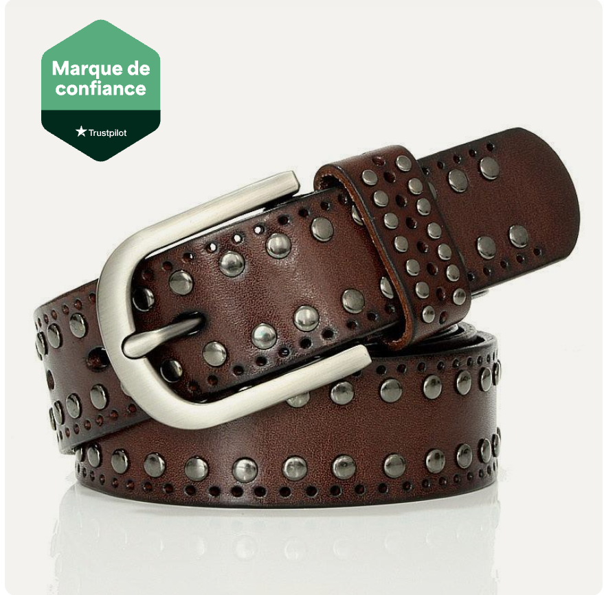 Ceinture Cloutée En Cuir De Vachette À Rivets
