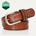 Ceinture Cloutée En Cuir De Vachette À Rivets