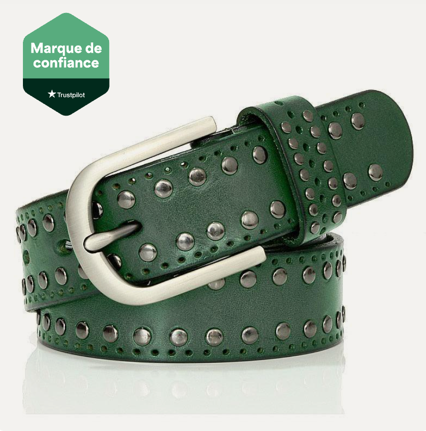 Ceinture Cloutée En Cuir De Vachette À Rivets