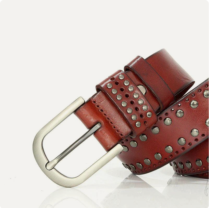 Ceinture Cloutée En Cuir De Vachette À Rivets