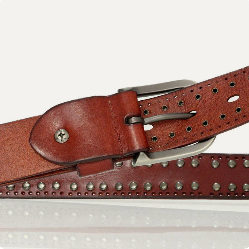 Ceinture Cloutée En Cuir De Vachette À Rivets