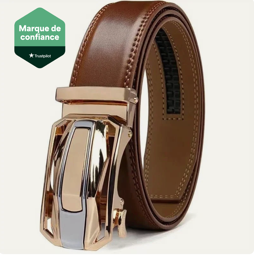 Ceinture En Croûte De Cuir À Boucle Automatique