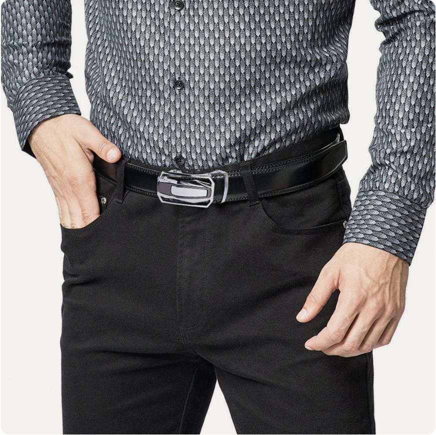 Ceinture En Croûte De Cuir À Boucle Automatique