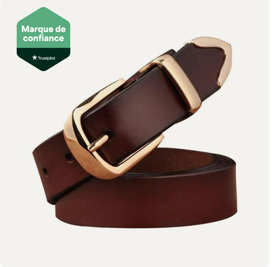 Ceinture Femme cuir Boucle Dorée à ardillon