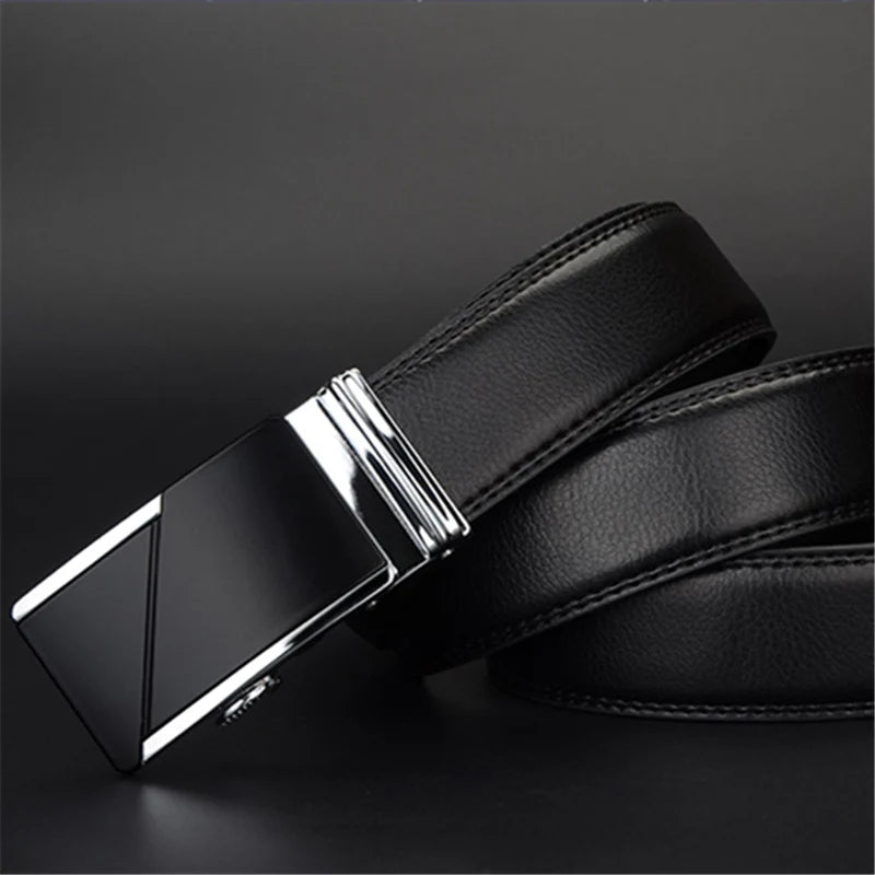 Ceinture En Cuir Noir  à Cliquet Automatique