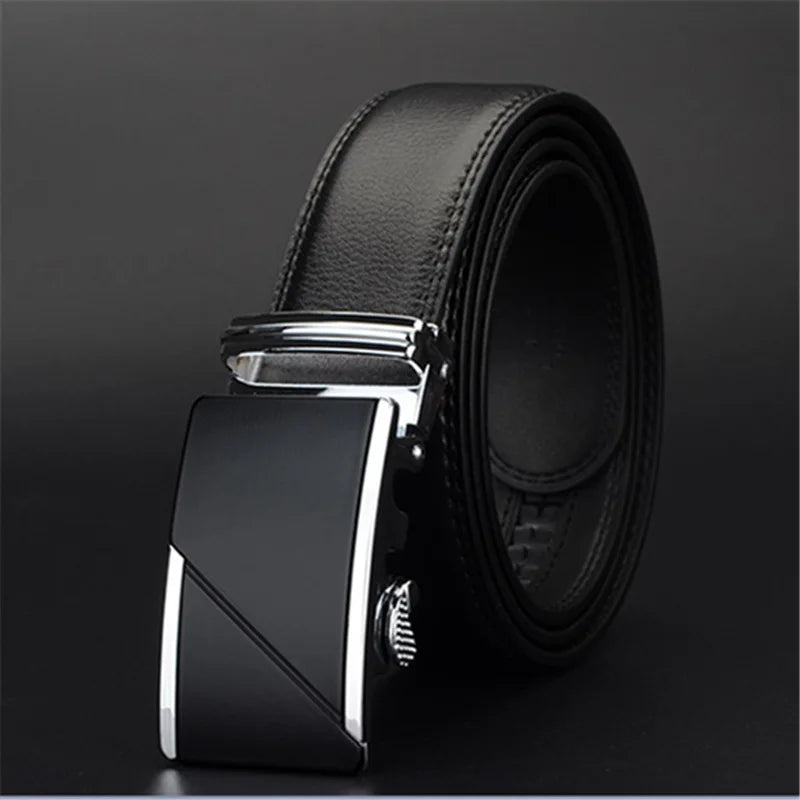 Ceinture En Cuir Noir  à Cliquet Automatique