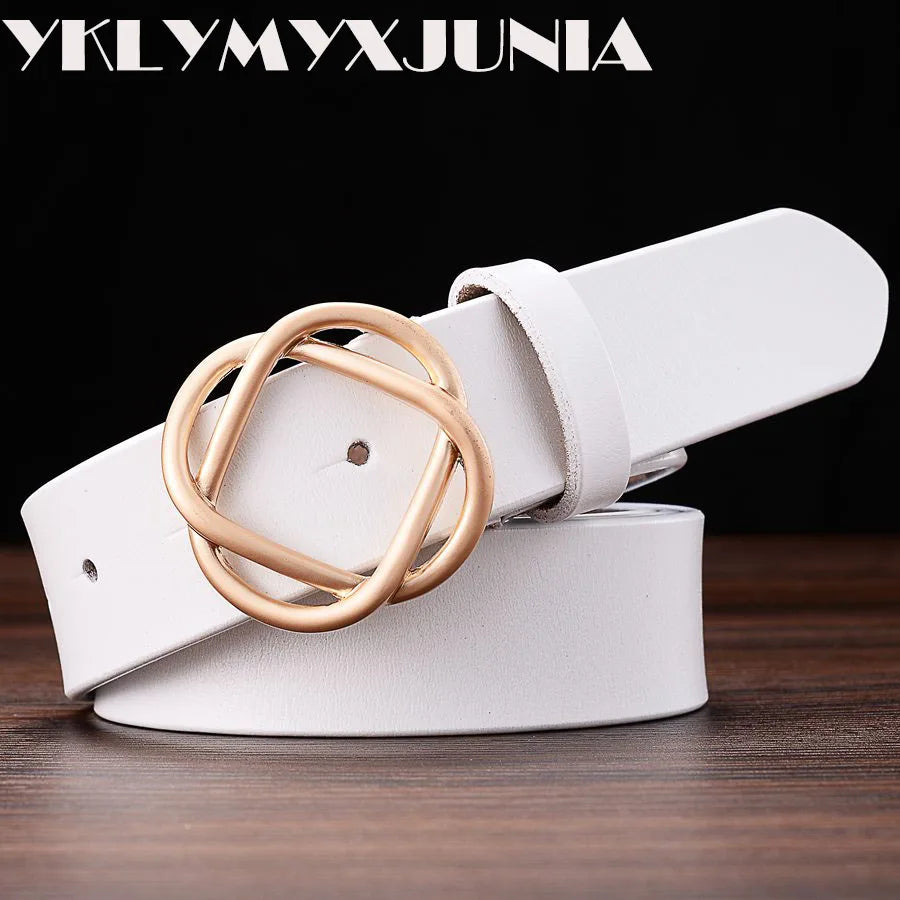 Ceinture Cuir Femme Boucle Dorée Elégante