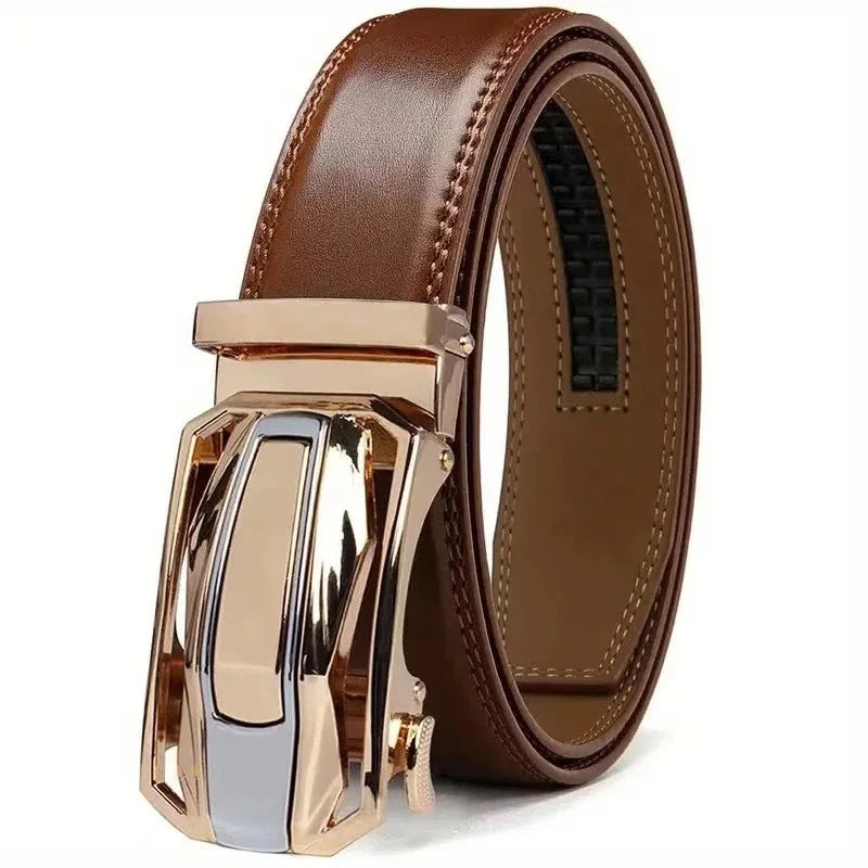 Ceinture En Croûte De Cuir À Boucle Automatique