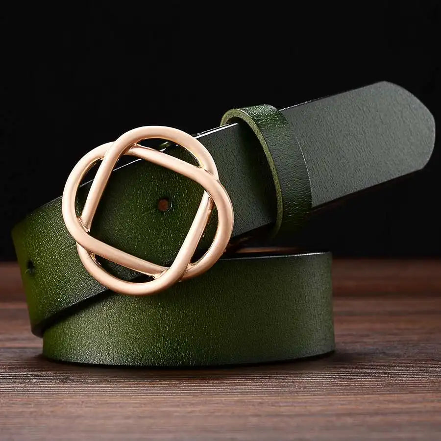 Ceinture Cuir Femme Boucle Dorée Elégante