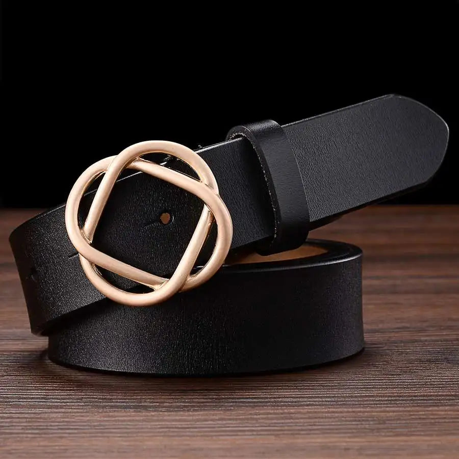 Ceinture Cuir Femme Boucle Dorée Elégante