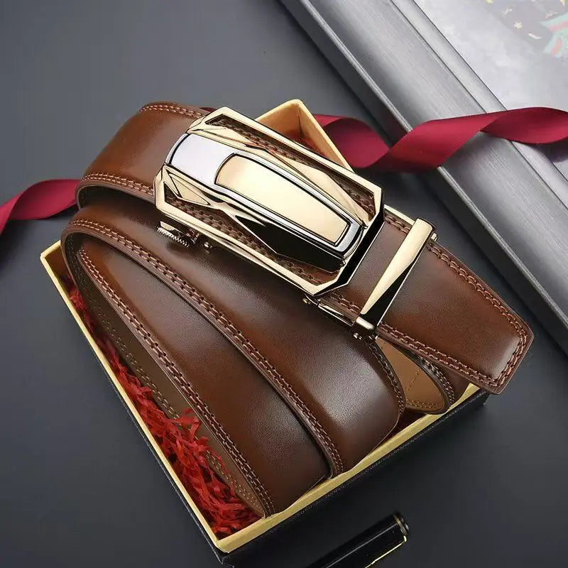 Ceinture En Croûte De Cuir À Boucle Automatique